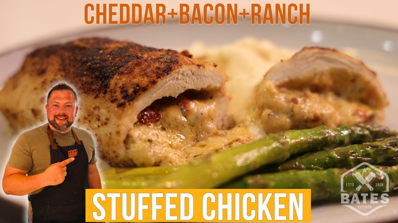 The Ultimate Stuffed Chicken! | Cheddar + Bacon + Ranch stuffed into a tender juicy chicken breast