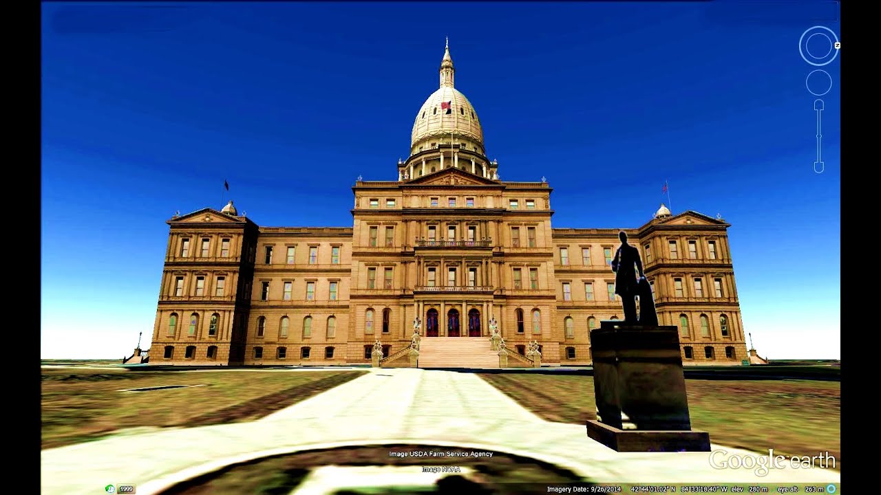HISTORICAL PLACES OF MICHIGAN STATE,U S A  IN GOOGLE EARTH