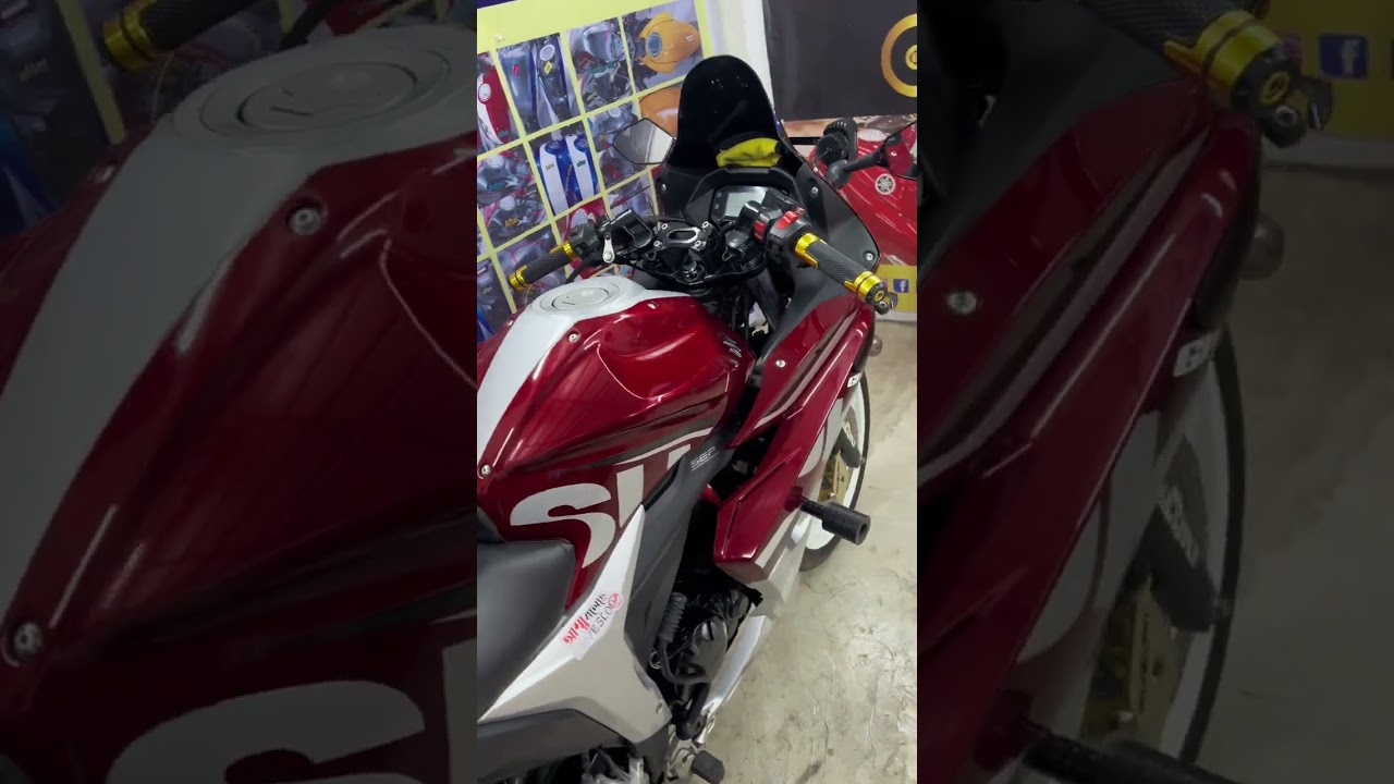 Machine polish 🥵 Suzuki gixxer sf [ maroon silver ] @farukcarpolish13 👌