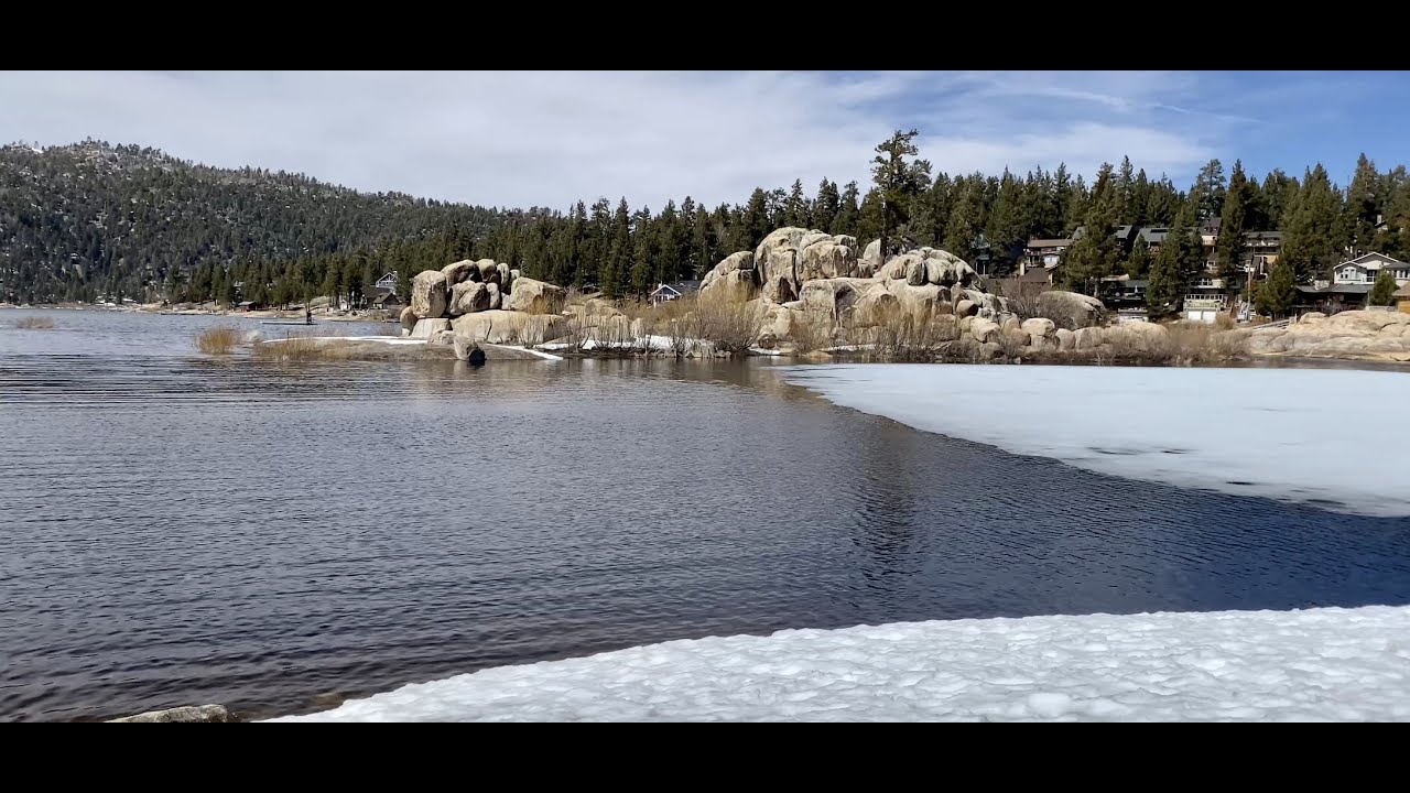 A Journey through Boulder Bay Park. Big Bear, CA. 68&deg;. Lake level rising. small tributary. 4/11/2023