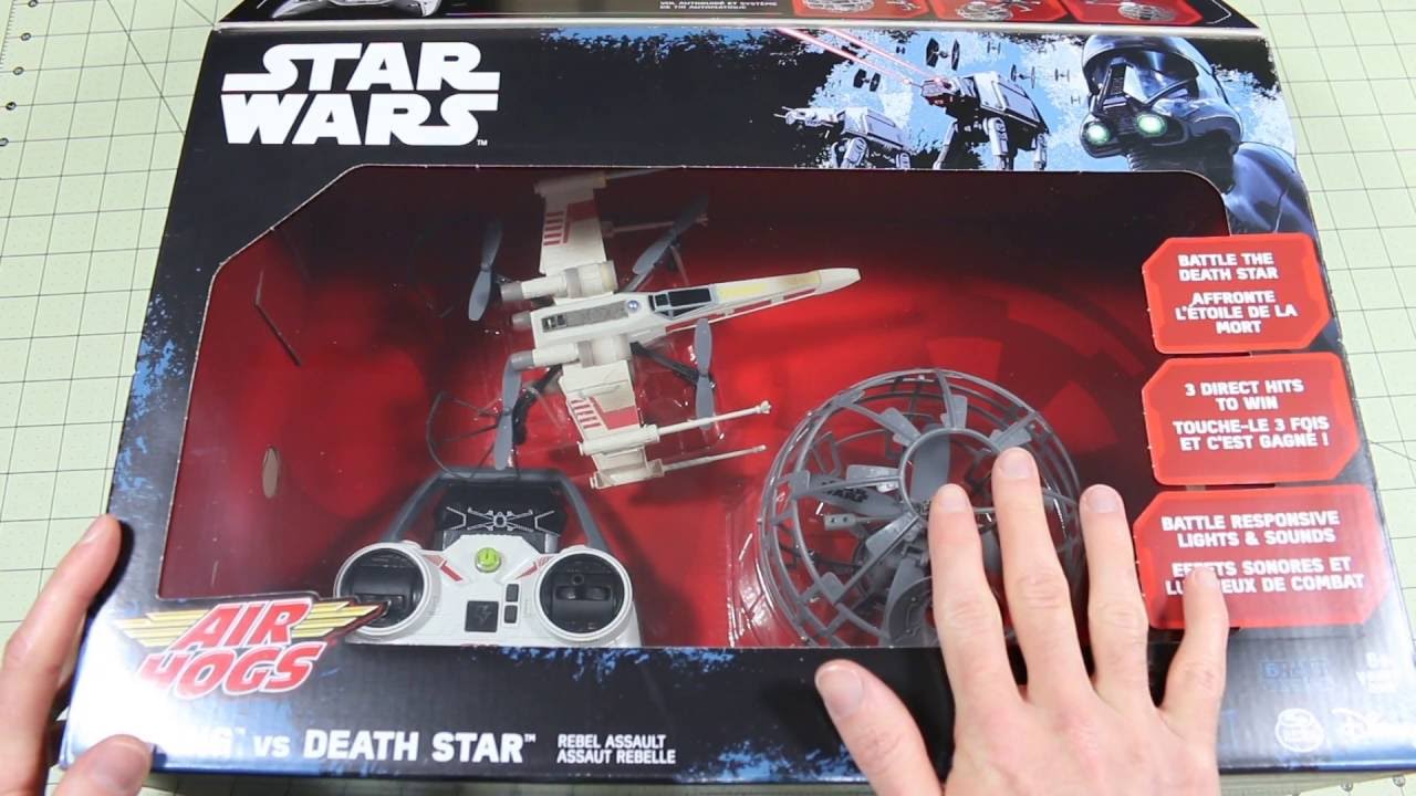 Air Hogs STAR WARS X-Wing vs Death Star Drone Combat Rebel Assault Unboxing and First Flights