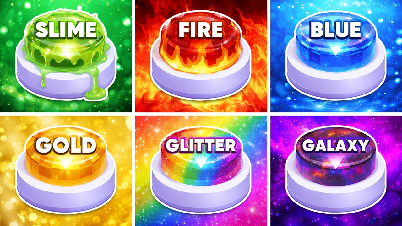 Choose One Button...! Slime, Fire, Blue, Gold, Glitter or Galaxy 💚🔥💙💰✨🪐 How Lucky Are You? 😱