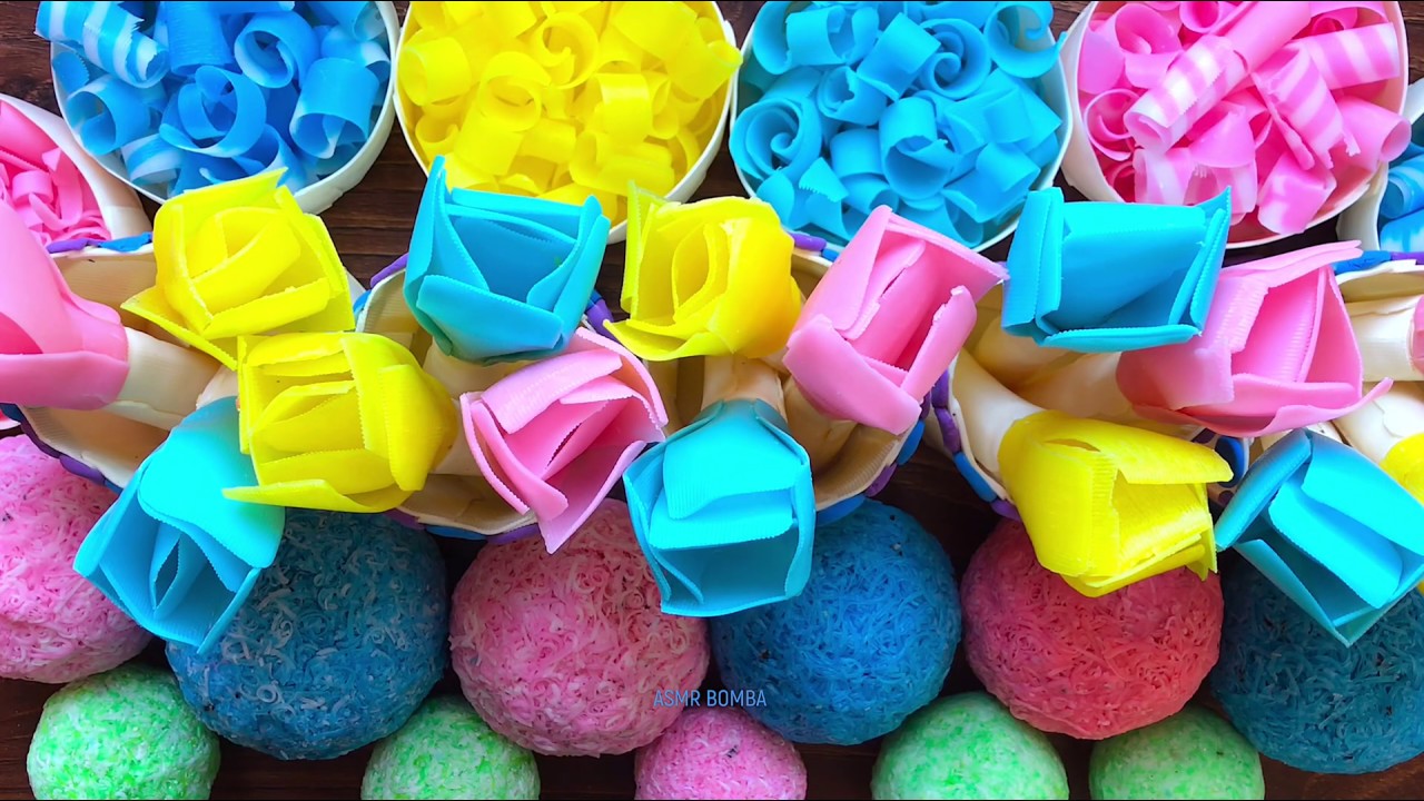 💛ASMR Crushing soap balls 🤎 Soap roses 💙 Soap boxes💚