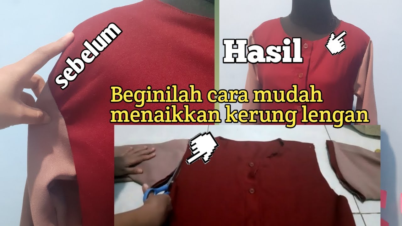 Menjahit kerung lengan || cara mudah dan simpel memasang kerung lengan