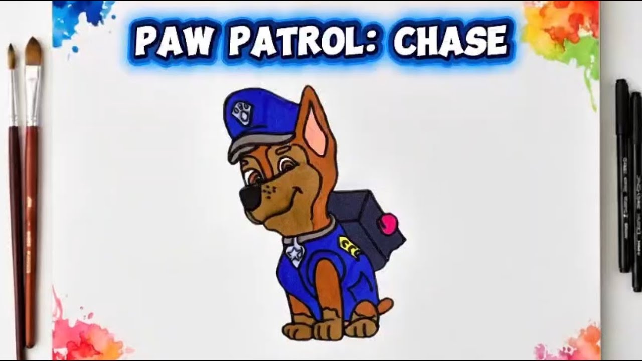 Paw Patrol:Chase Nasıl Çizilir?🐾🚨🚔🐶🦴