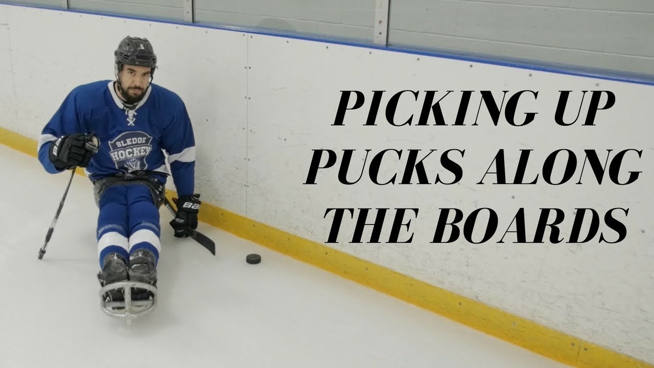 SLEDGE HOCKEY DRILLS AND SKILLS | PICKING UP PUCKS ALONG THE BOARDS