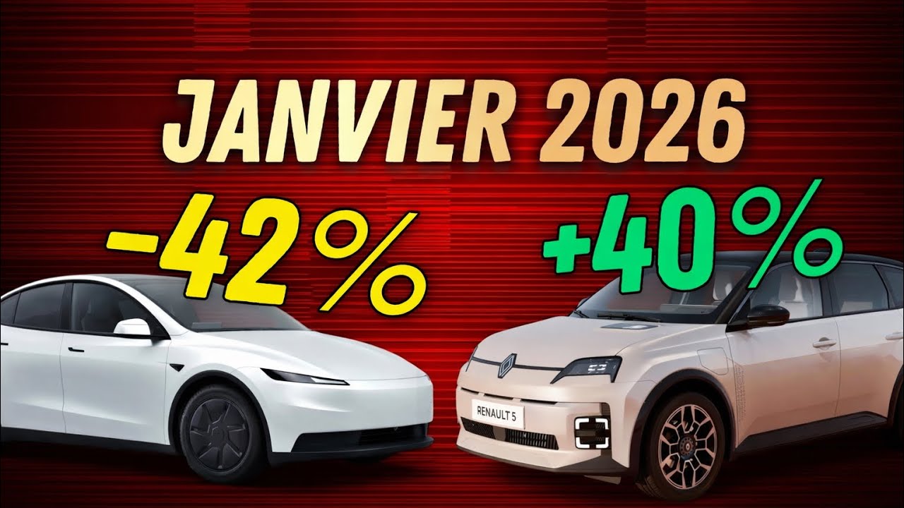 TESLA 🇫🇷 Chute BRUTALE en France (-42% en janvier) Renault LEADER des VE !