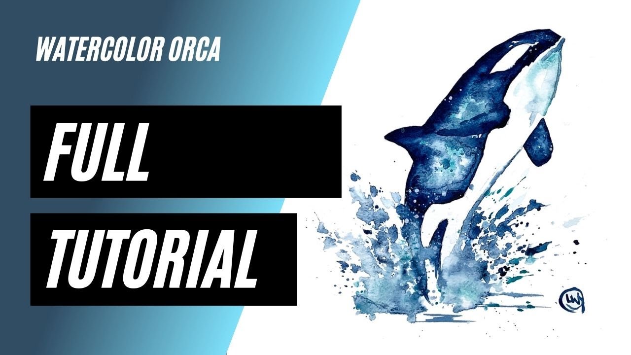 Learn to Paint a Whale using watercolors - Easy Step by Step