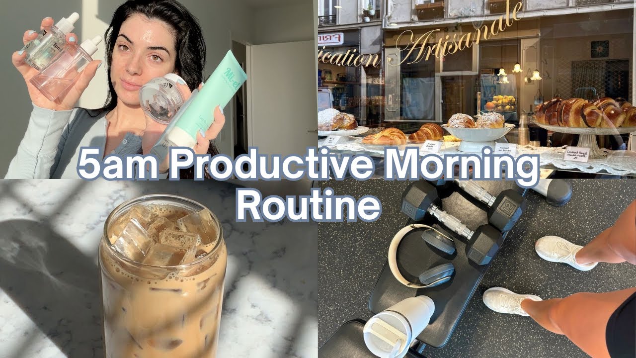 5am PRODUCTIVE MORNING ROUTINE! self care, reset routine, becoming a morning person,