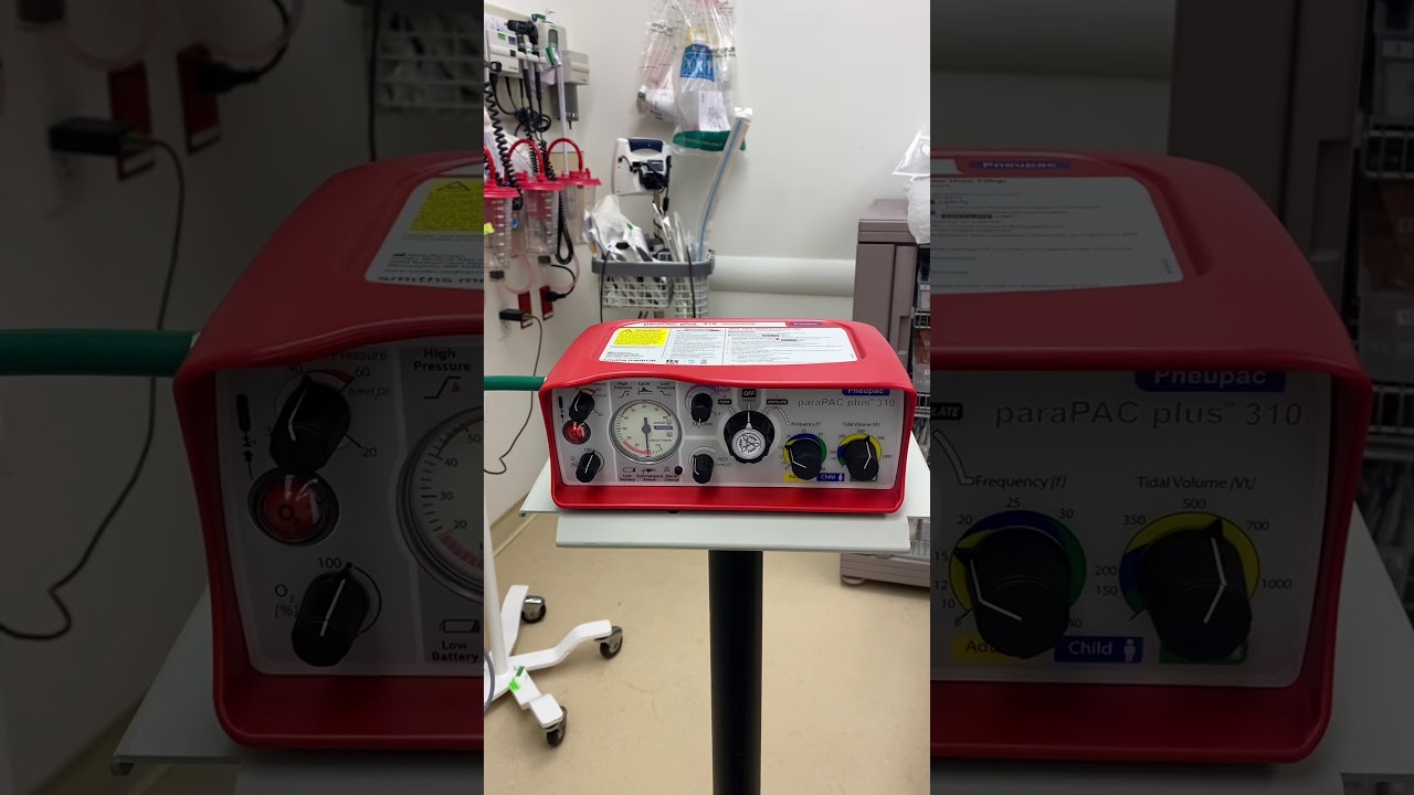 Parapak plus 310: Ventilator set-up and managing ventilator settings.