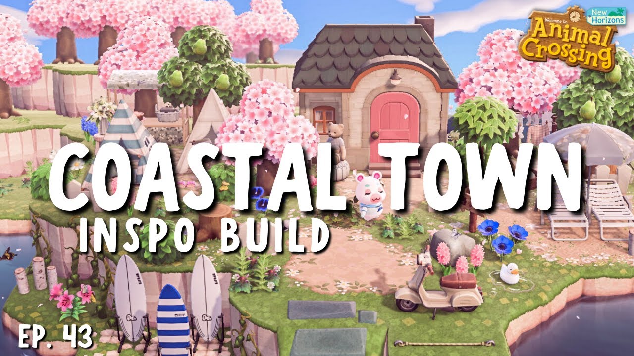 Creating an INSPO BUILD for our COASTAL THEME 🌴 Let's Play ACNH #043
