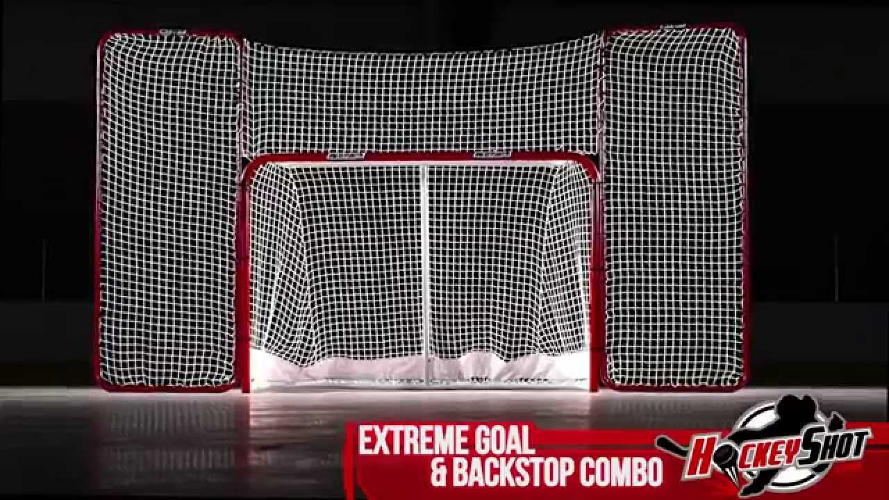 Extreme Hockey Goal & Backstop Combo - by HockeyShot.com