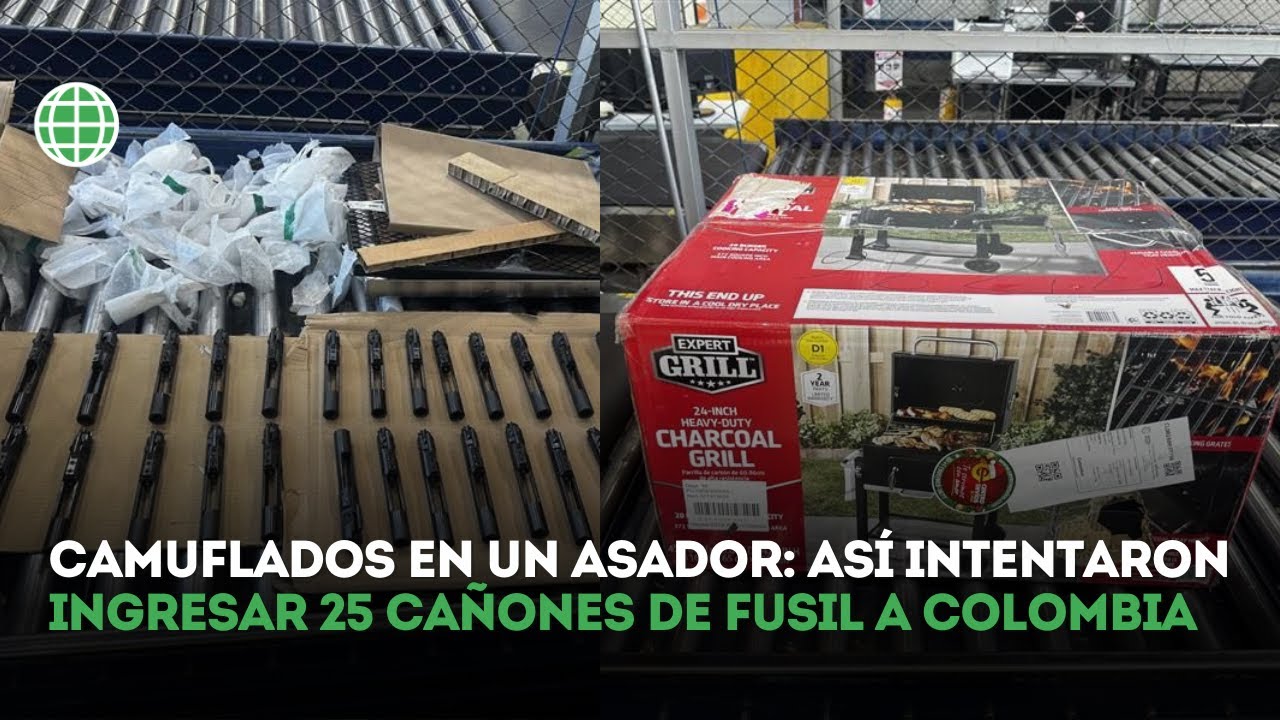 Incautan 25 cañones de fusil camuflados en un asador en el Aeropuerto El Dorado