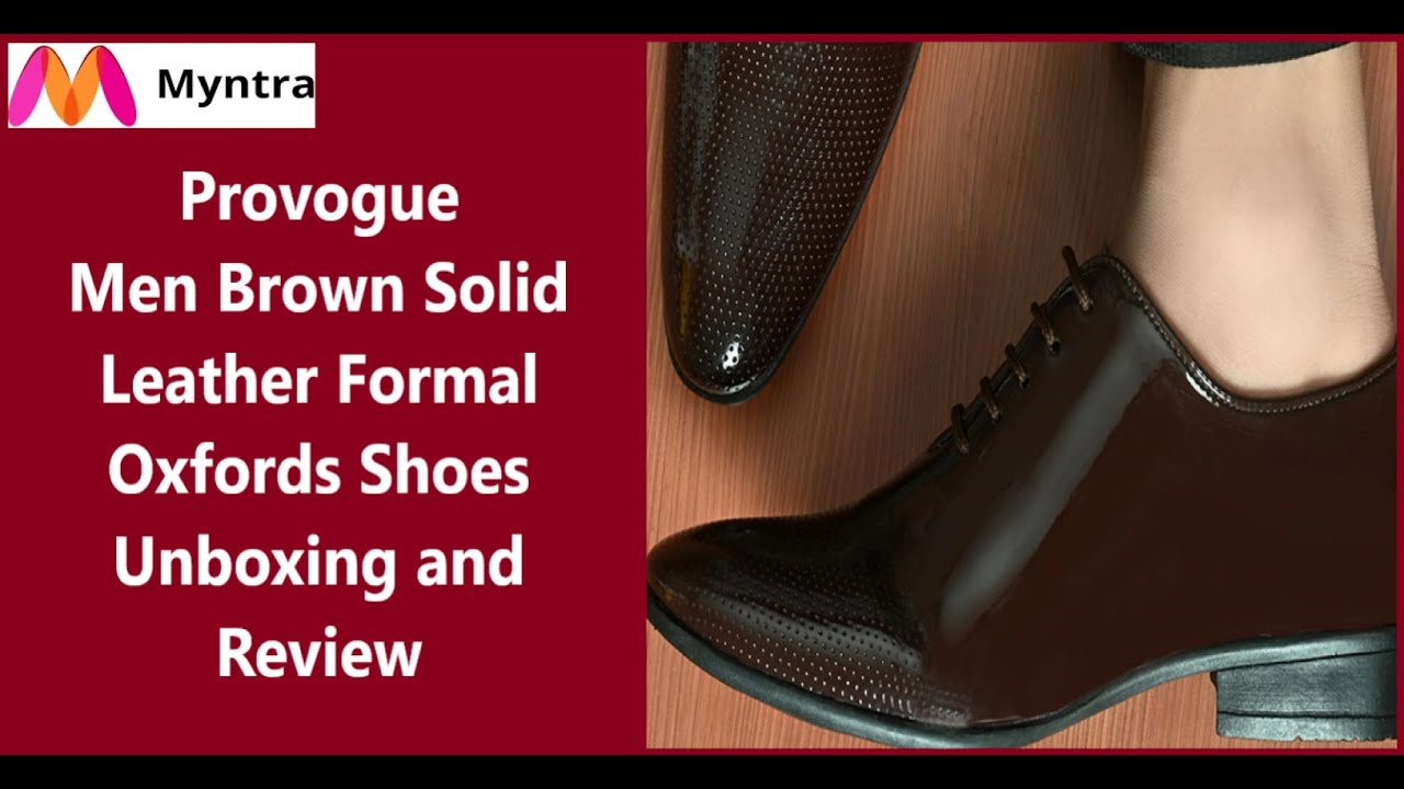 Provogue Men Brown Solid Leather Formal Oxfords Shoes Unboxing and Review