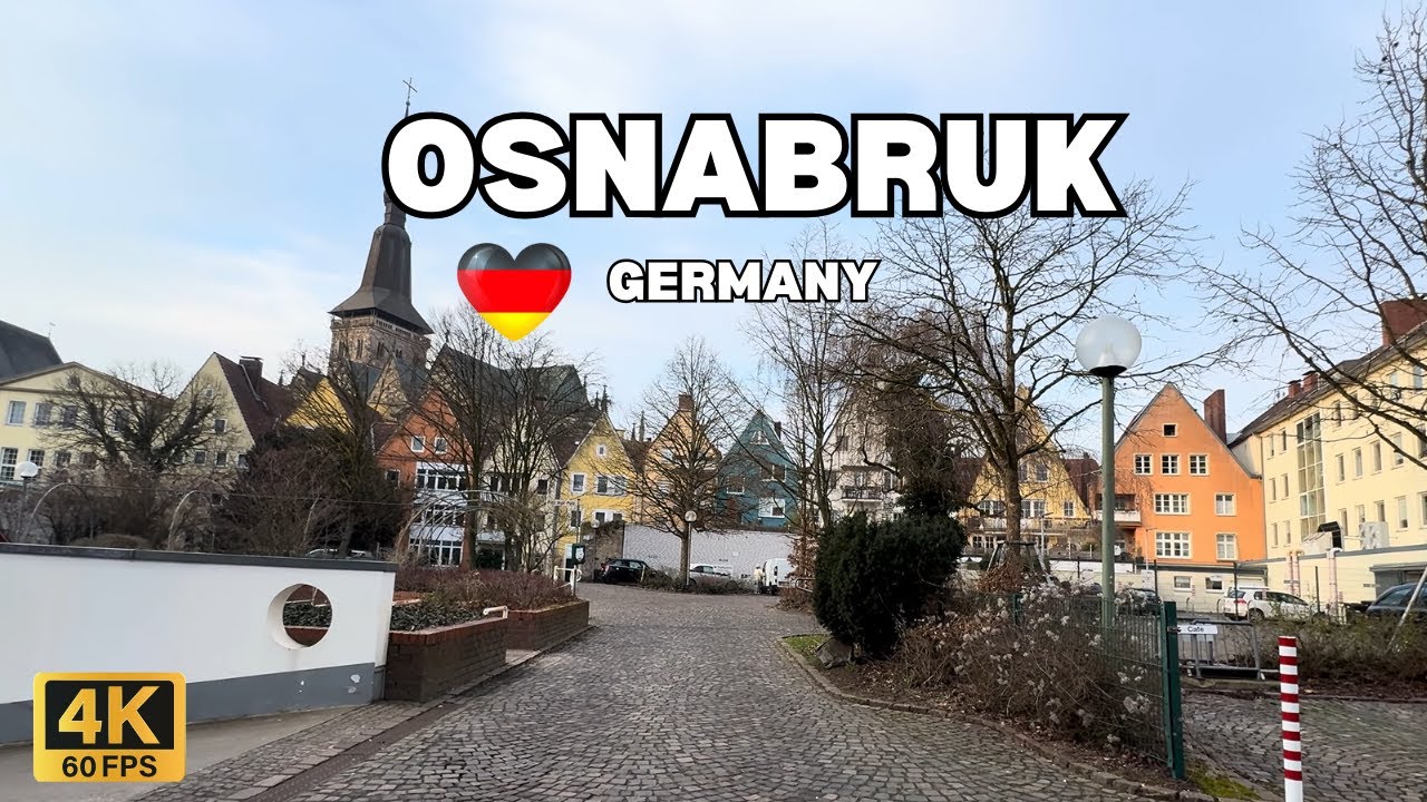 Пешеходная экскурсия по Оснабрюку, Германия [ 4K HDR - 60fps ] Февраль 2024