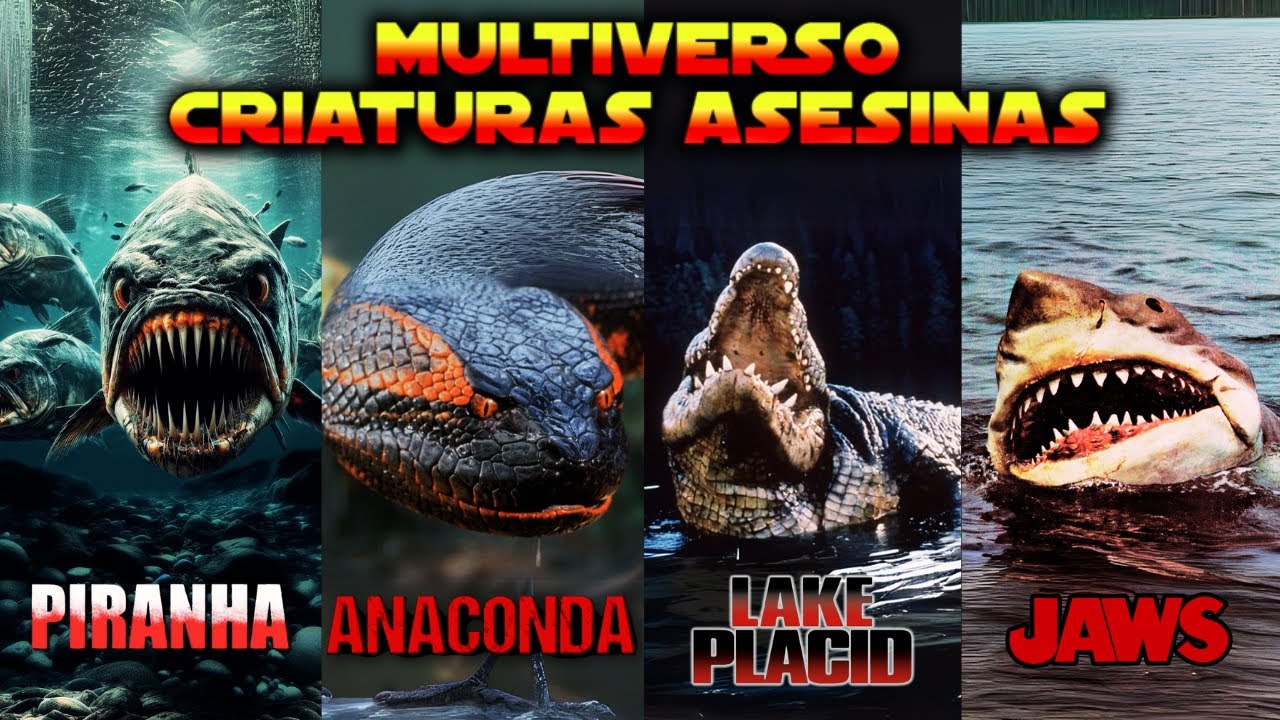 El MULTIVERSO de CRIATURAS ASESINAS (SAGA PIRAÑA, ANACONDA, COCODRILO Y TIBURÓN)