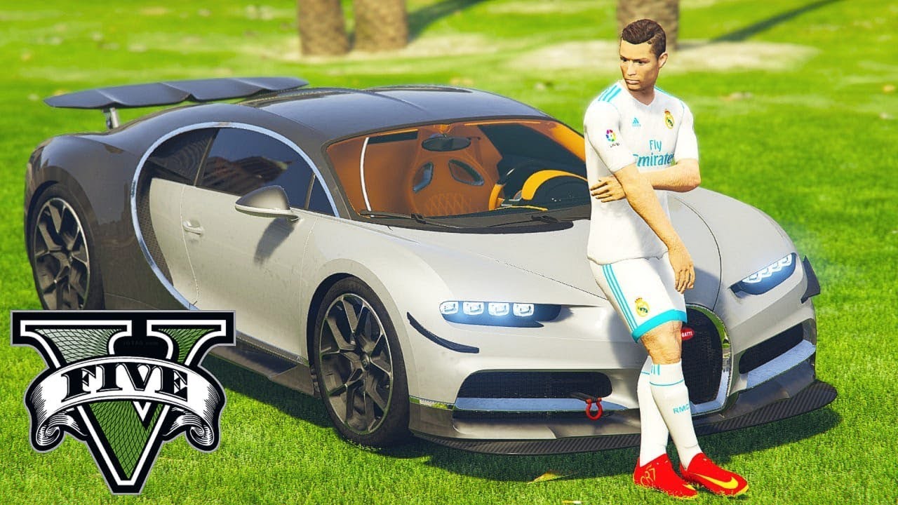 GTA V : CRISTIANO RONALDO DANDO FUGA DE BUGATTI CHIRON : GTA 5 MODS