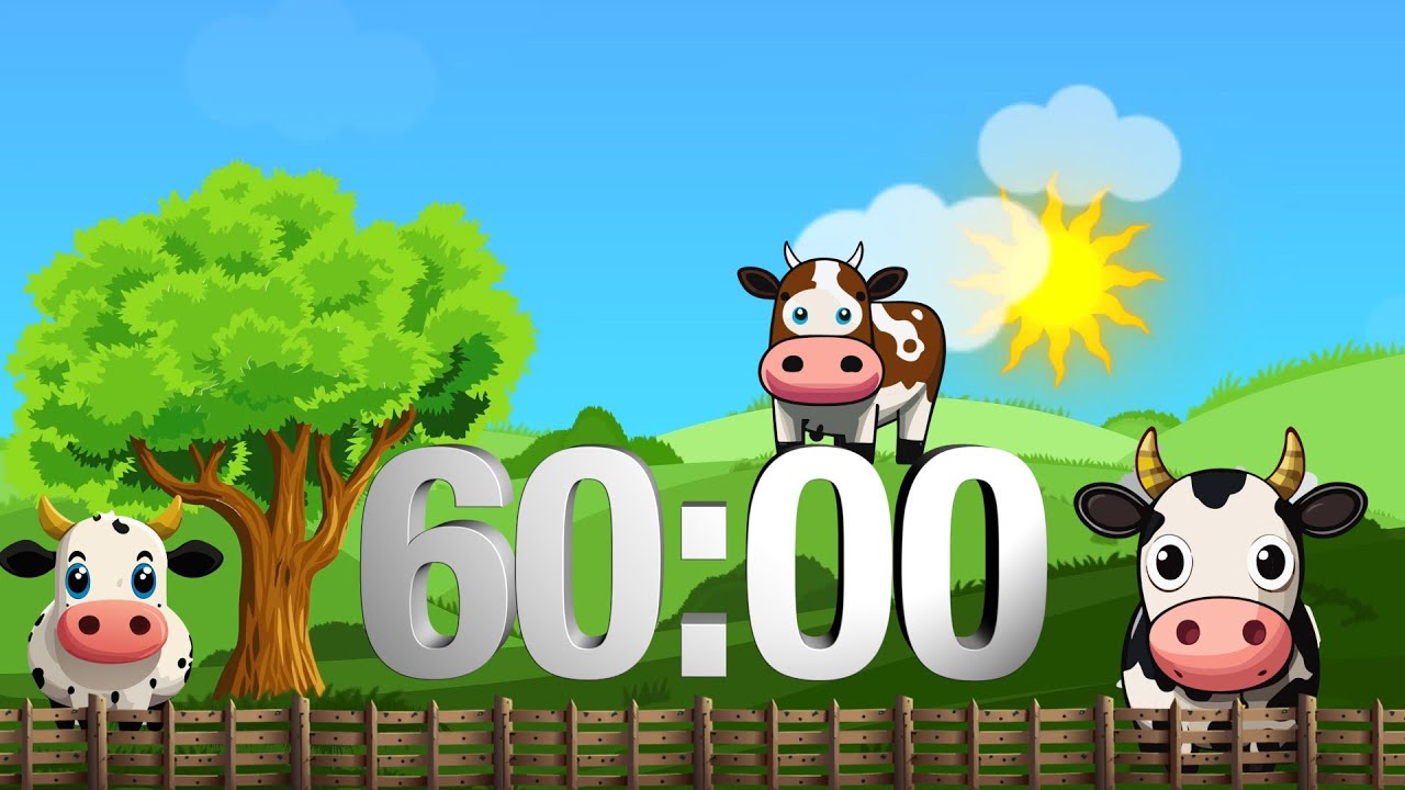 60 Minute Summer Farm Timer | Happy Music for Kids Classroom | Alarm