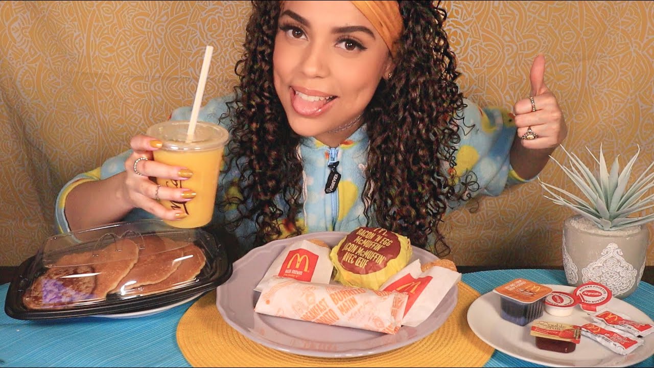 ASMR ~ McDonald's BREAKFAST MUKBANG (Egg McMuffin, Egg Burrito, Hotcakes, Sausage, Hash Browns)