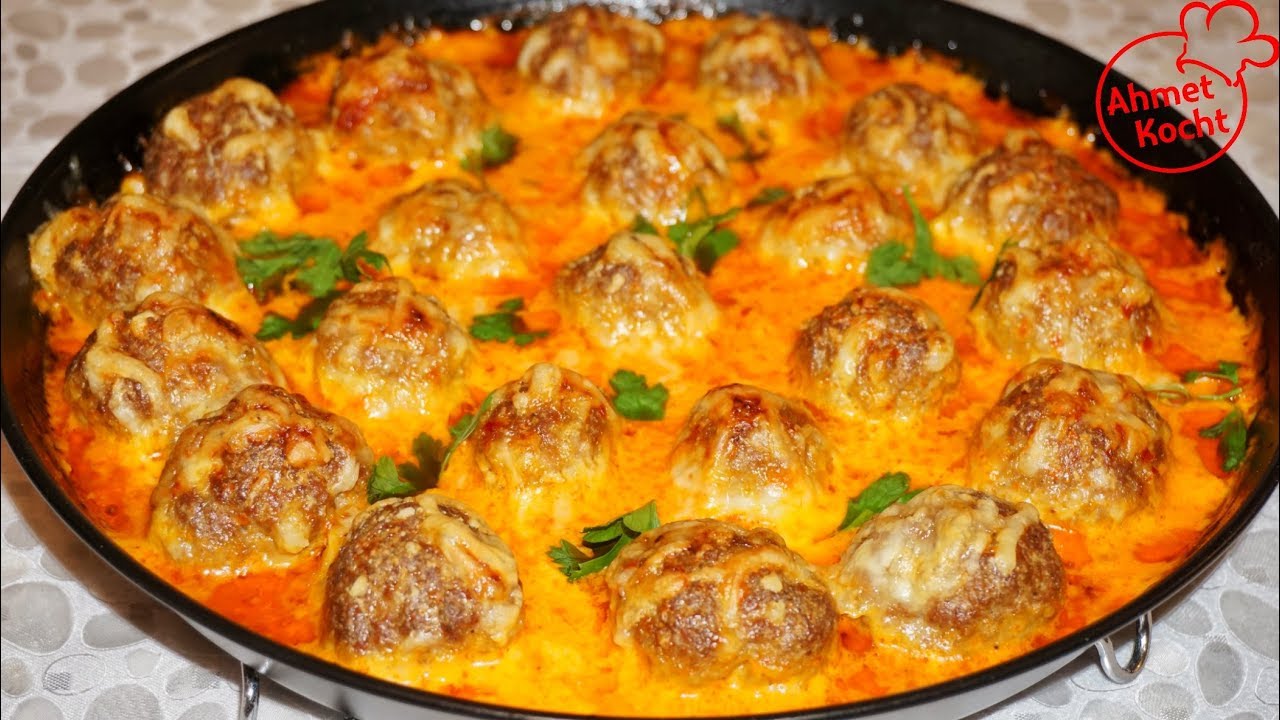 Überbackene Hackbällchen mit Tomatensauce & Käse | Meatballs | Ahmet Kocht | kochen | Folge 383