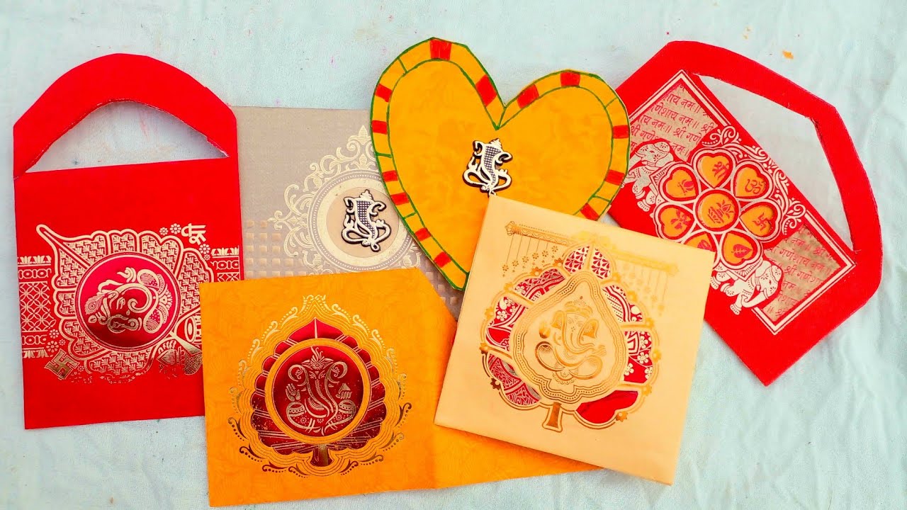 6 अलग-अलग तरीकों से शादी के कार्ड से बनाया लिफ़ाफ़ा || shaadi ke card se envelope Kaise banaye
