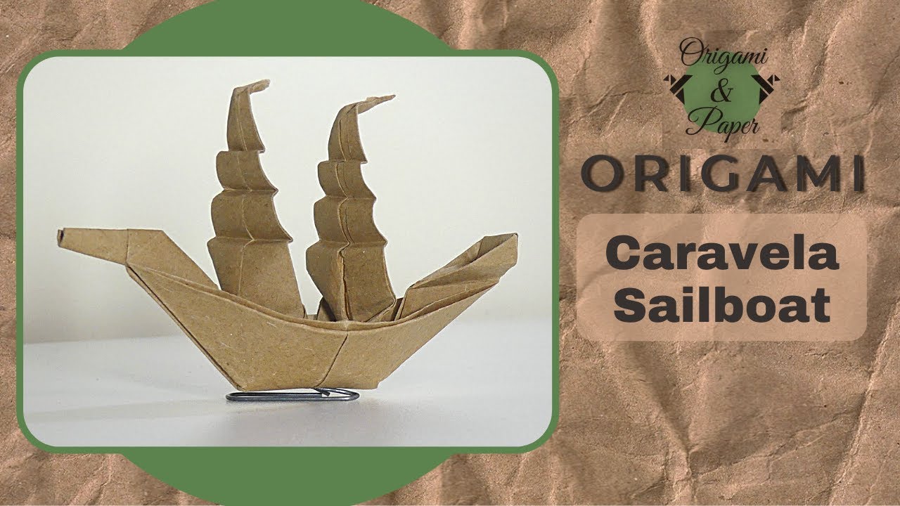 Origami: como fazer uma caravela de papel \ how to make a paper sailboat (origami and paper)