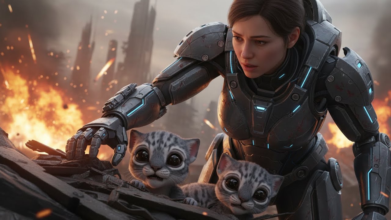 The Enemies Stopped Firing When they Saw the Human Saving Their Cubs, Risking Her Own Life