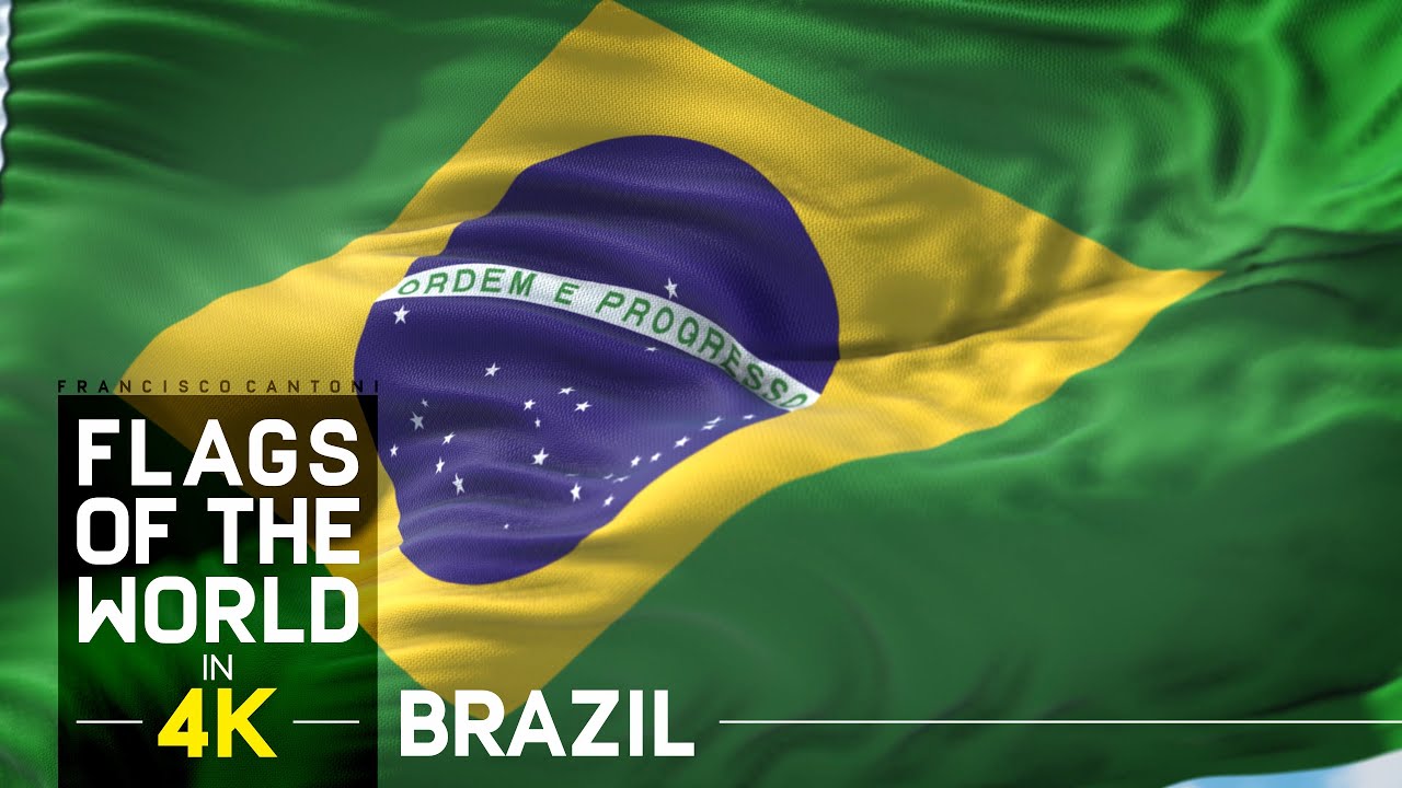 Brasil - Bandeira e hino nacional em 4K