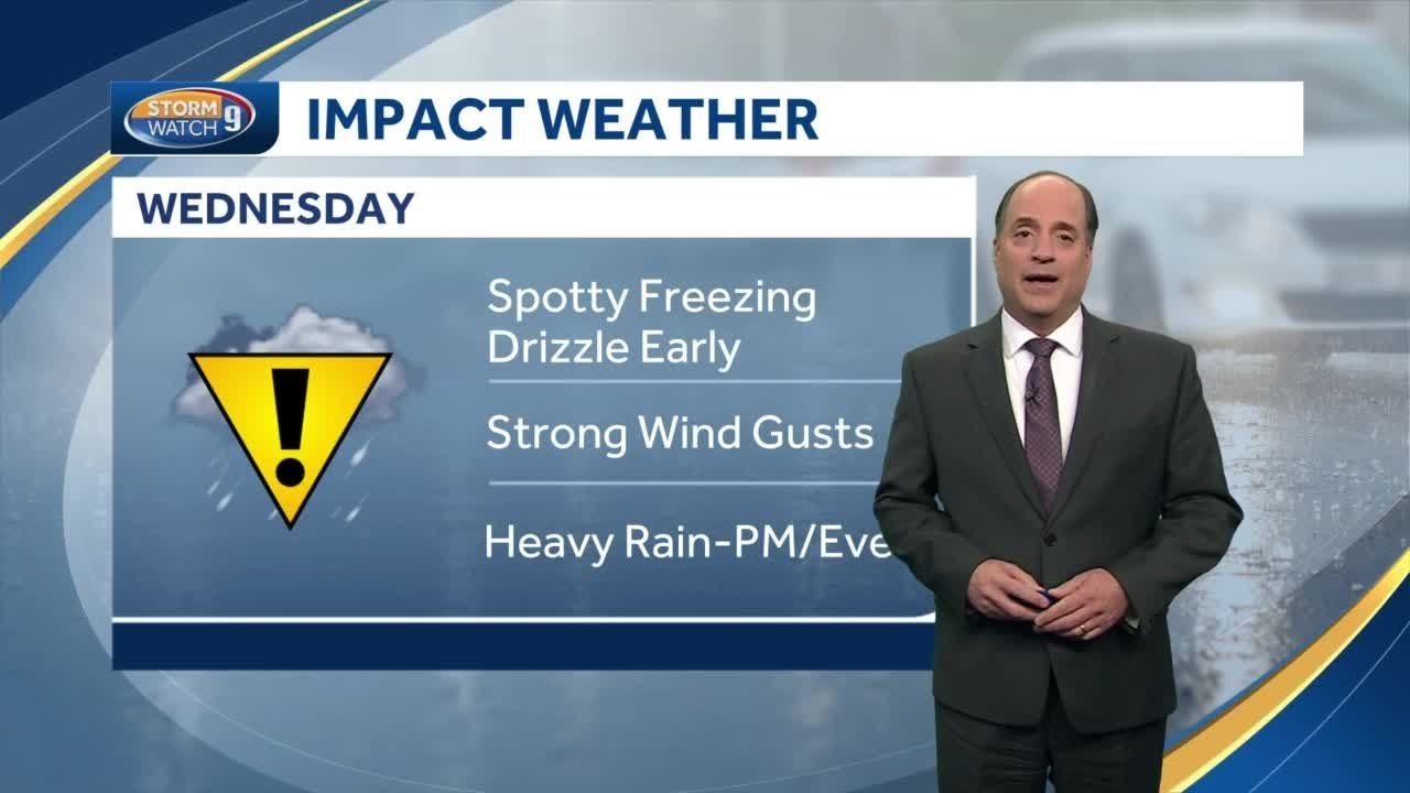 Video: Freezing drizzle possible on roads Wednesday morning