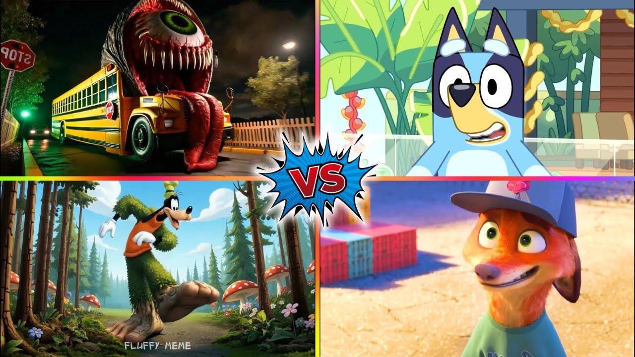 BUS MONSTER vs BLUEY BINGO vs ZOOTOPIA 2 vs BRAINROT  | Coffin dance meme song (cover) | Tiles Hop