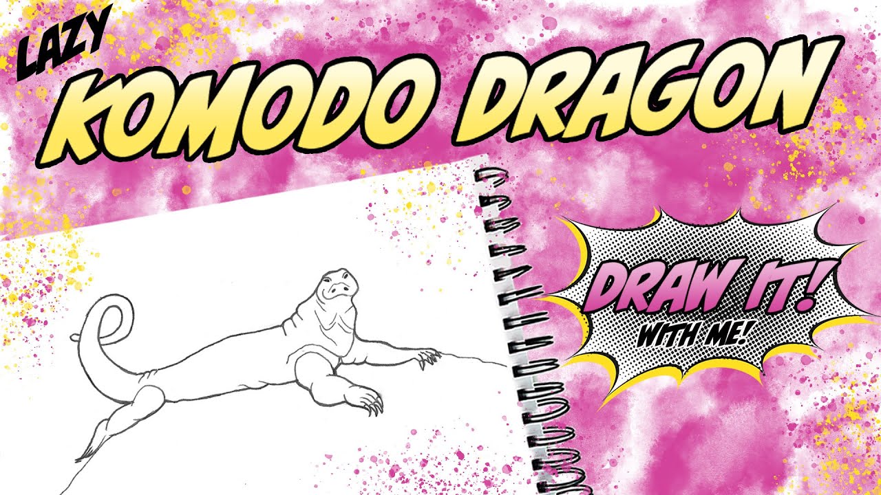 Easy Beginner Drawing Tutorial | Lazy Komodo Dragon