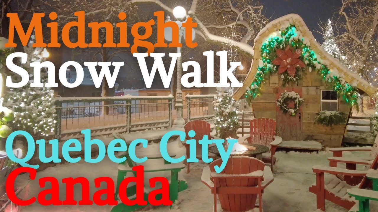 Snow Walk in Quebec City | Winter Walking Tour Vieux Québec Hiver sous la Neige - Canada 4K