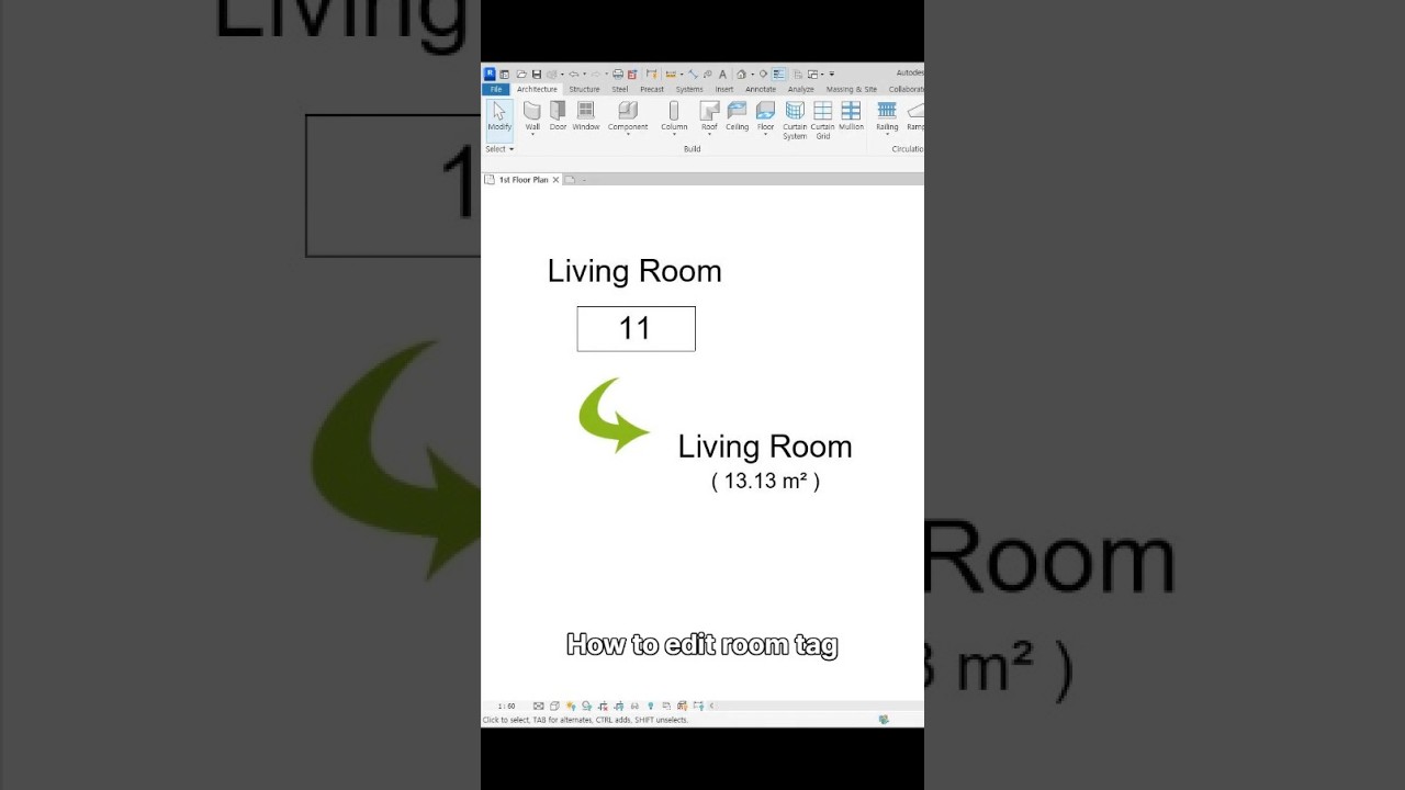 Revit, Edit family of room tag #architecture #bim #revit #shorts