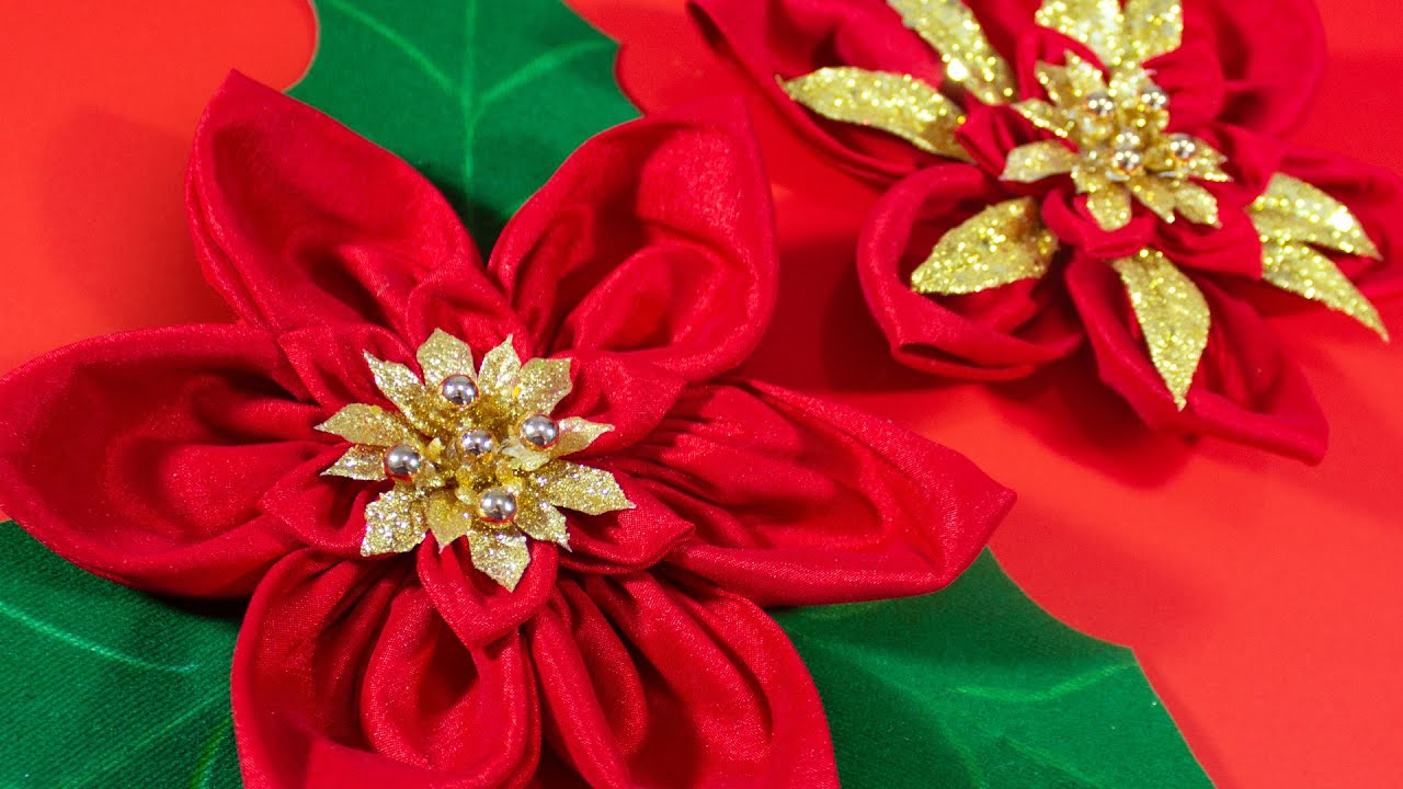BELLISIMA FLOR NAVIDEÑA DE TELA | Manualidades, Antojitos y algo Más