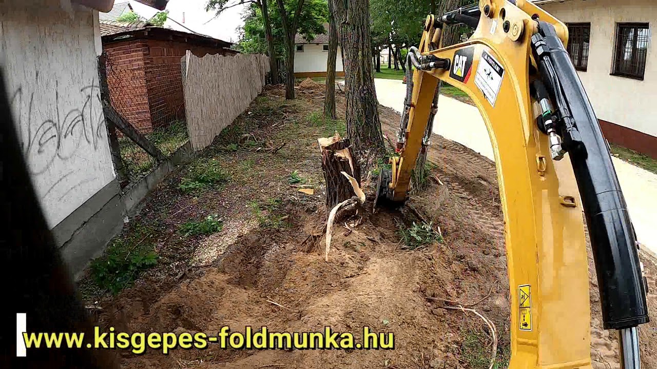 Tereprendezés , gépi földmunka Templomtér, út felújítás kövezés tuskó kiszedés Csemőben