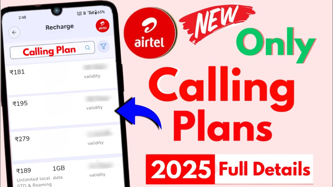 Airtel Calling Recharge | Airtel New Calling Plans | Airtel Unlimited Calling Plan 2025 Full Details