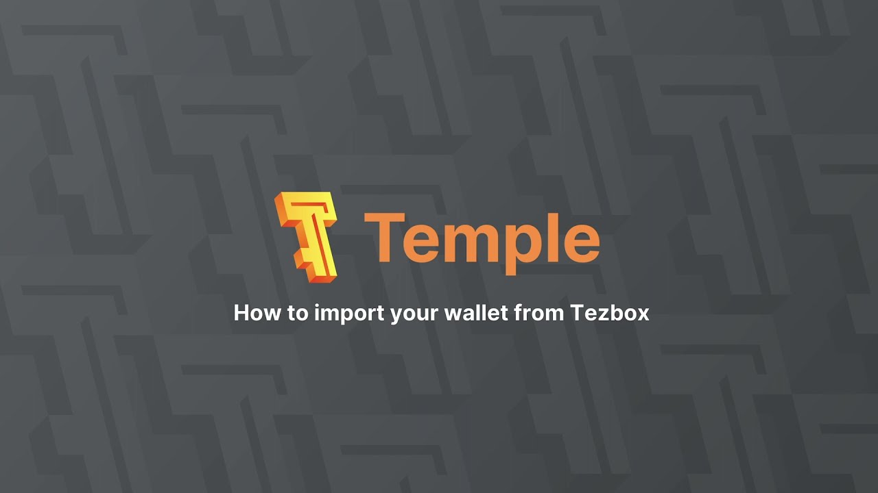 How to import your wallet from Tezbox to the Temple wallet