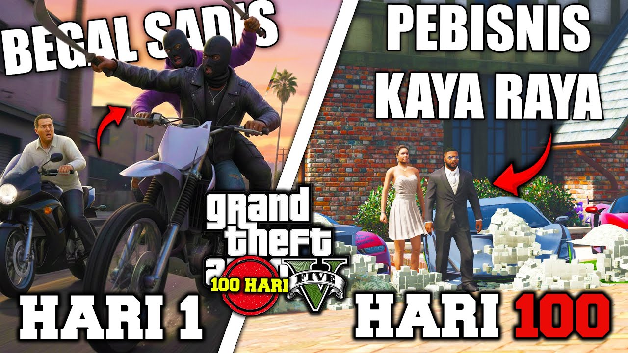 100 HARI DI GTA 5 DARI TUKANG BEGAL SADIS SAMPAI MENJADI ORANG KAYA RAYA