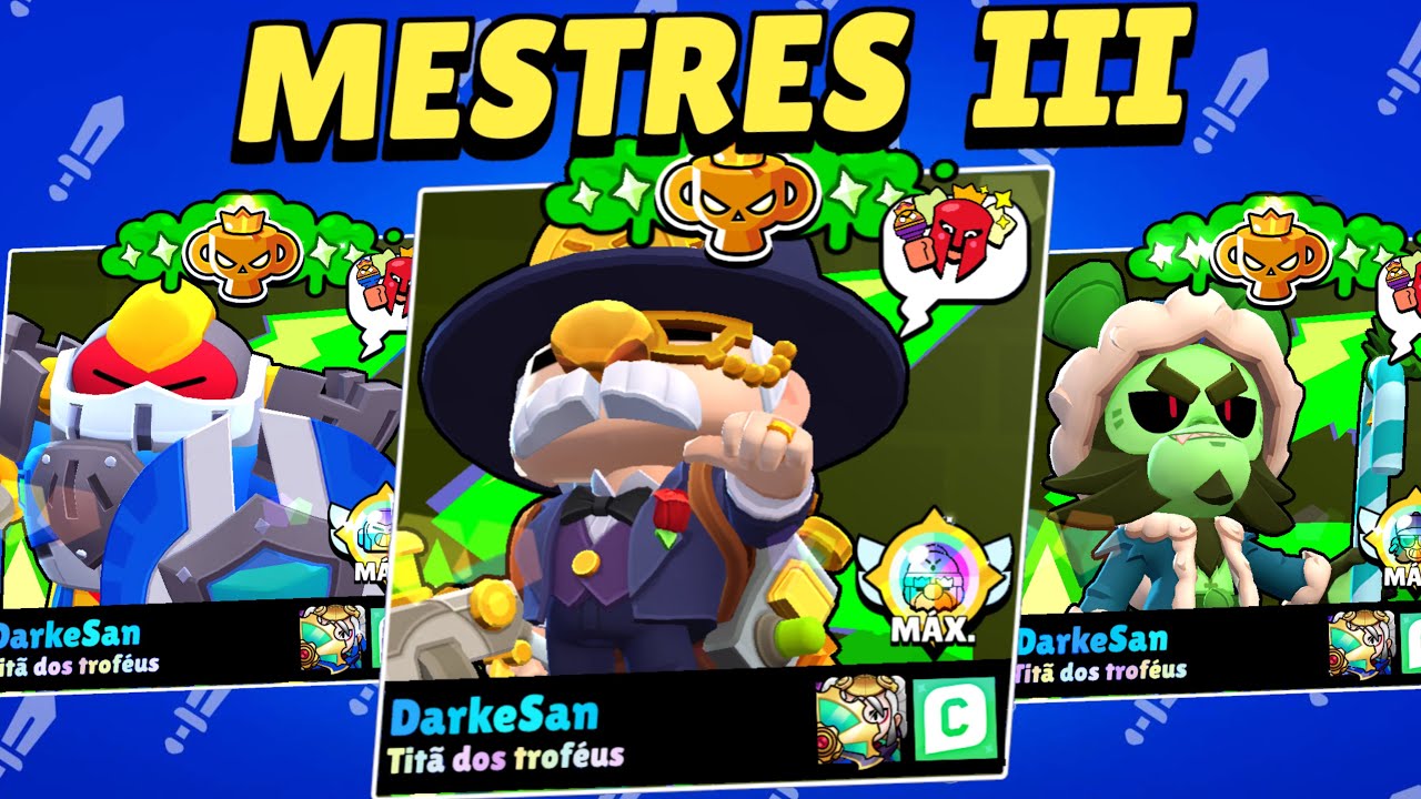 JOGUEI COM OS BRAWLERS GRÁTIS NO MESTRES 3 DO RANQUEADO!
