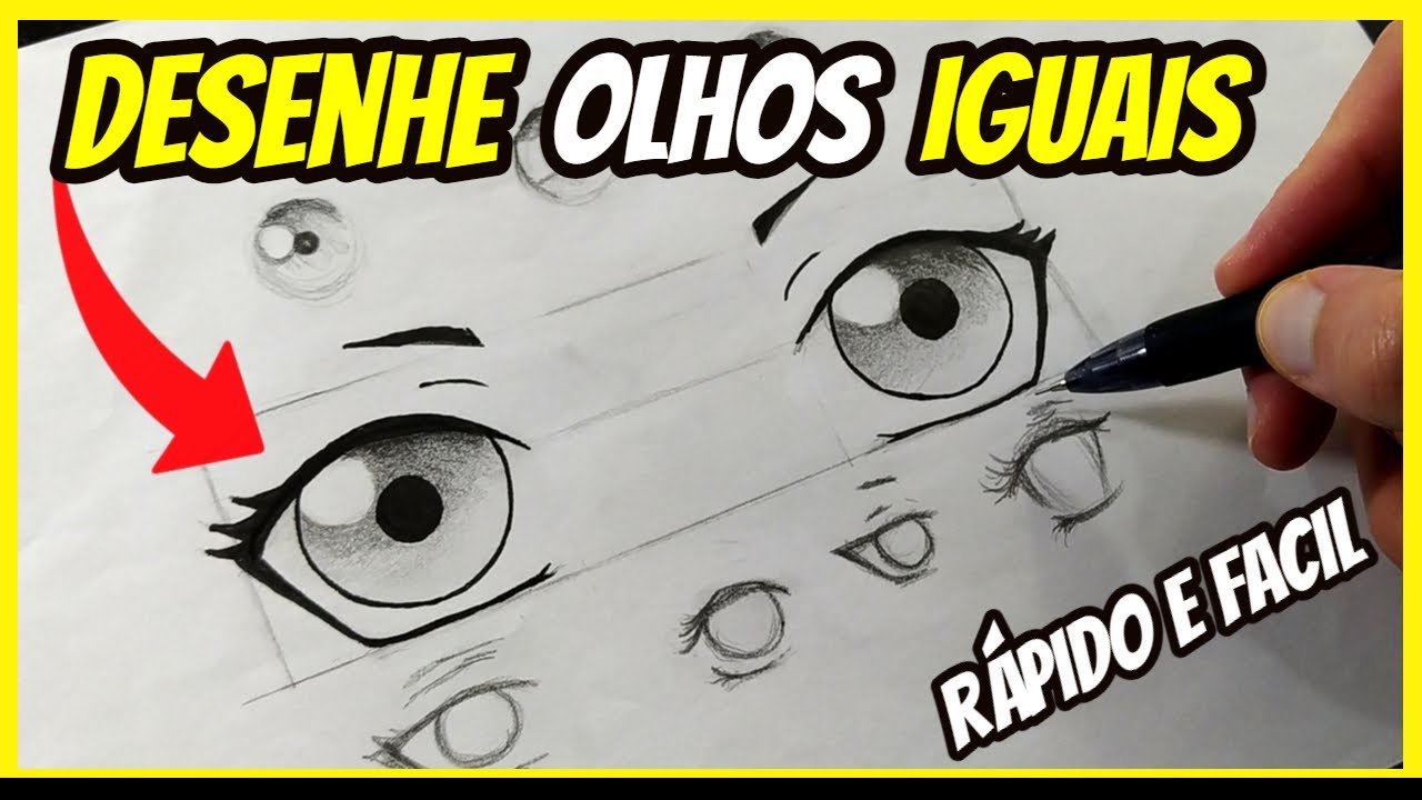 OLHOS FEMININOS DE ANIME: como desenhar passo a passo (FÁCIL)