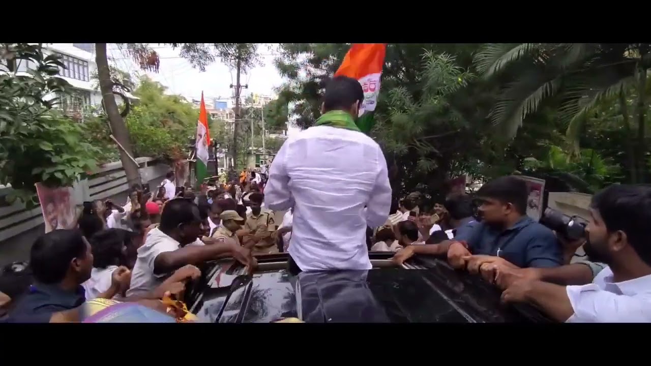 Revanth Reddy celebrating the victory of INC in 2023's Telangana Assembly Election