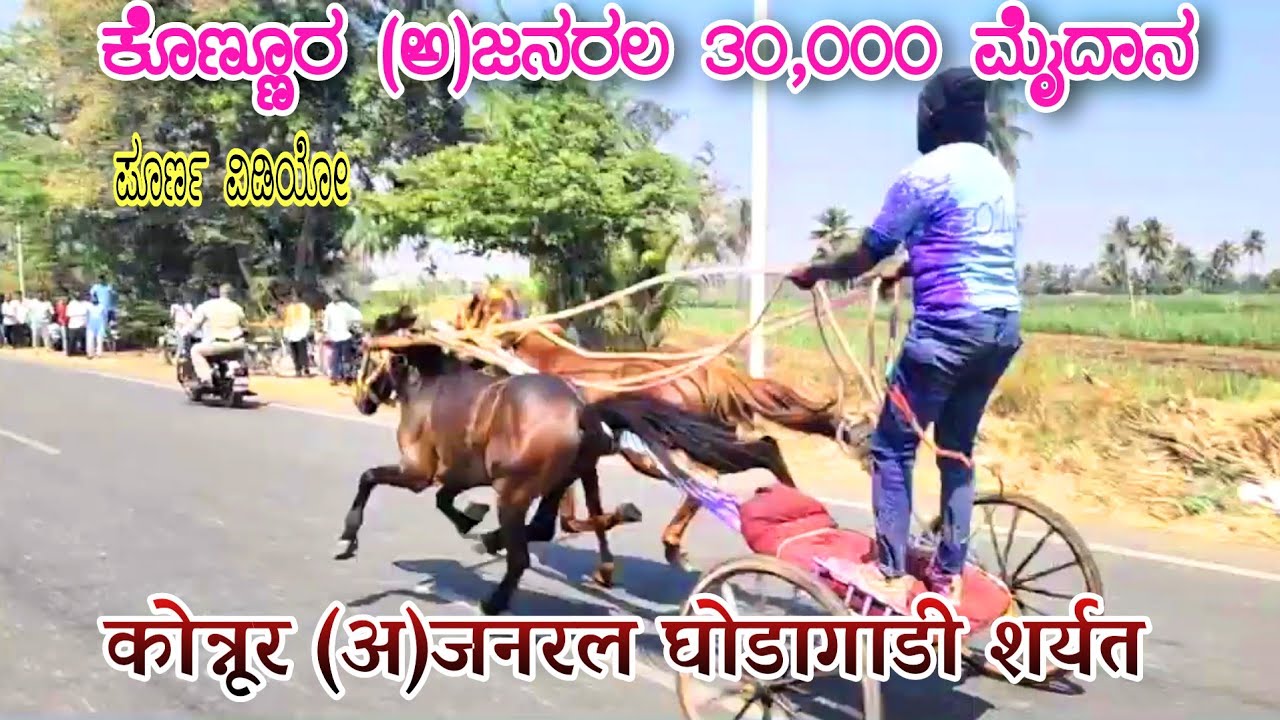 ಕೊಣ್ಣೂರ (ಅ)ಜನರಲ 30,000 ಮೈದಾನ~💨🔥|कोन्नूर (अ)जनरल घोडागाडी शर्यत|Konnur Horse cart race 🏁 