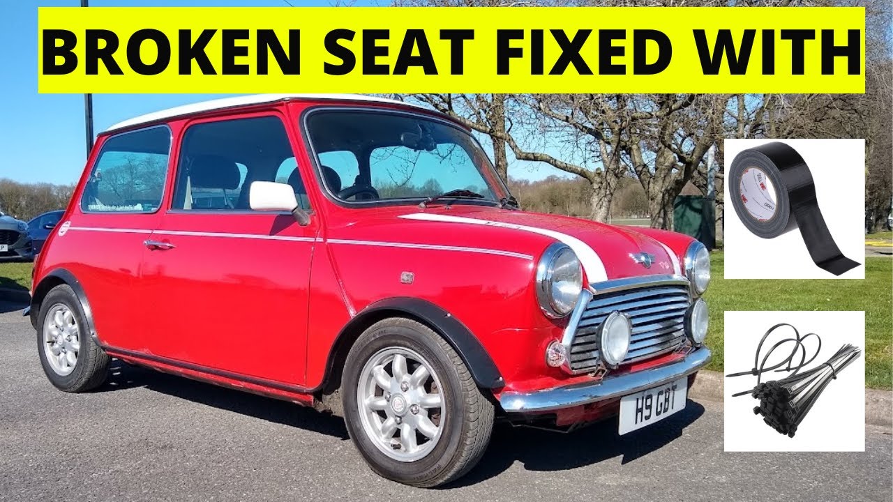 I fixed my seat with duct tape and cable ties! 1997 Rover Mini Cooper MPI