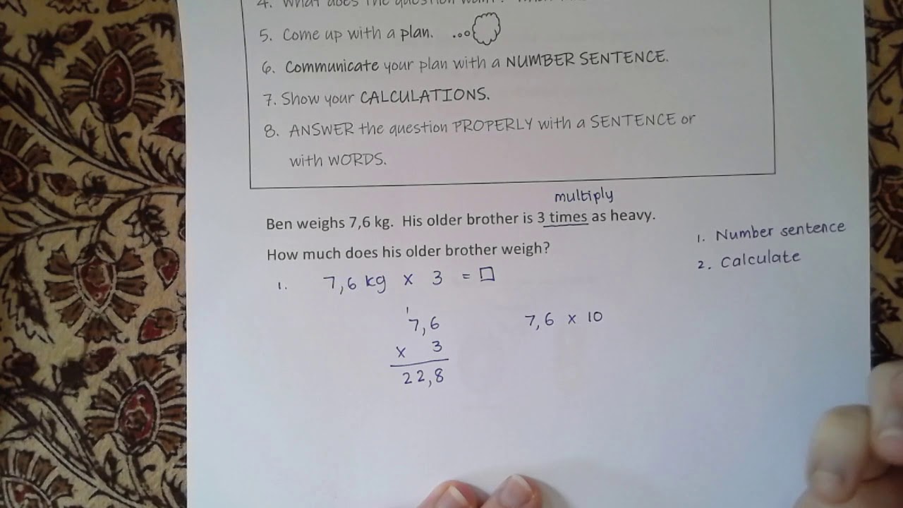 Mathematics : Grade 6 : Week 7 : 6. Solving problems with Decimal Fractions