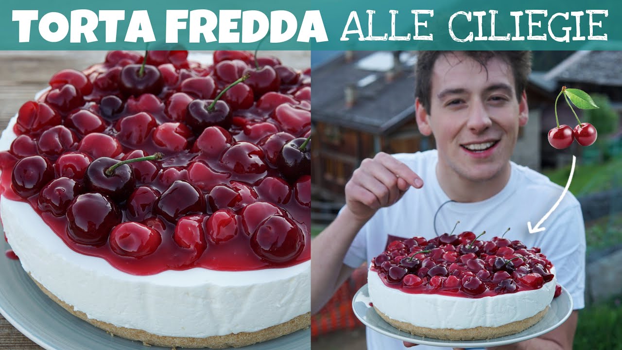 TORTA FREDDA ALLE CILIEGIE SENZA COTTURA - ricetta facile e veloce tipo cheesecake | Davide Zambelli