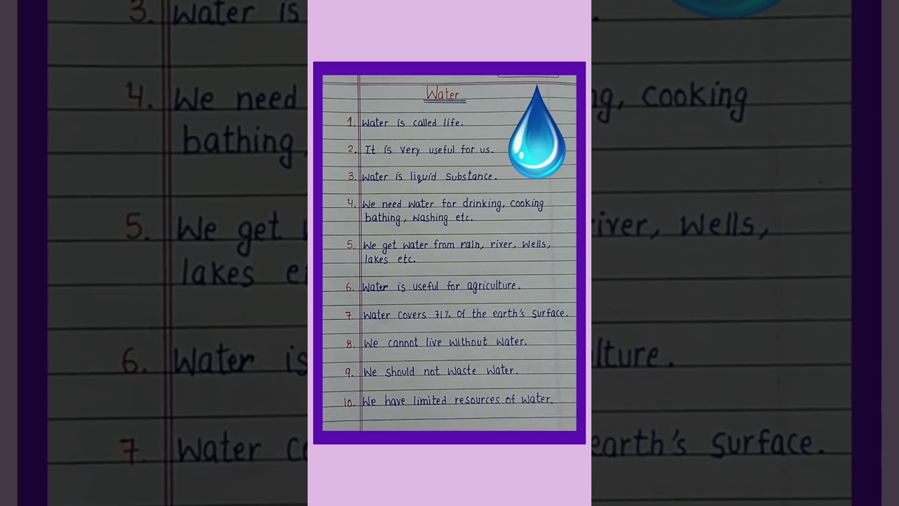 essay on water in English #paragraph on water 💧 in english #short paragraph on water