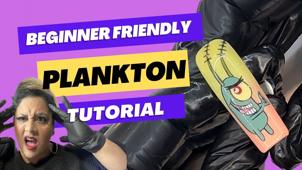 Plankton SpongeBob nail art tutorial | Character nails | Easy step by step guide