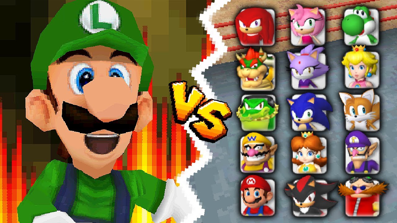 Luigi vs All Characters (Dream Boxing) - Mario & Sonic at the Olympic Games [DS]