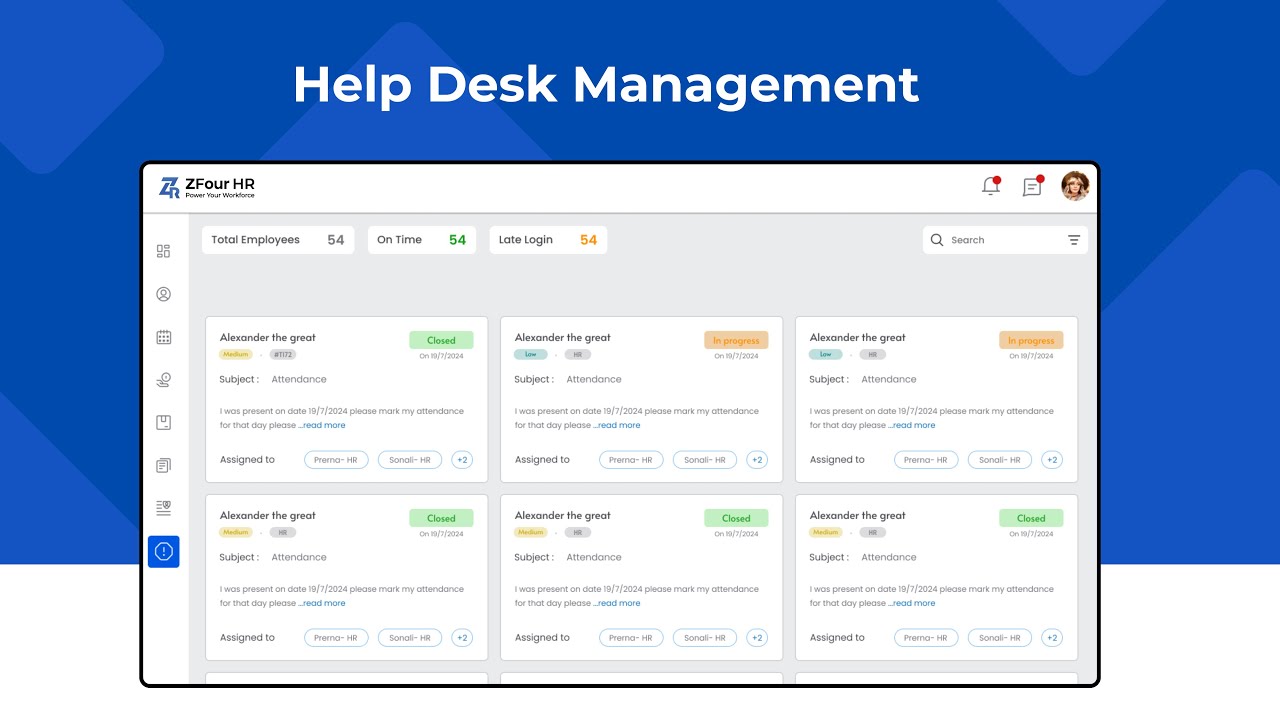 Helpdesk | ZFour HRMS User Training Guide | #zfourhrms #helpdesk #hrsolutions #trendingnow #yt