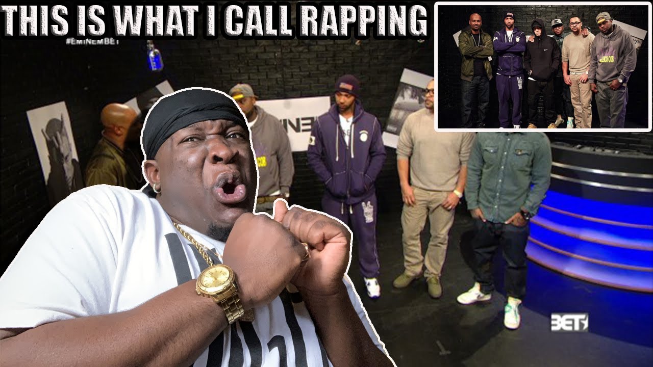 Eminem and Slaughterhouse BET Rap City Backroom FREESTYLE (REACTION)